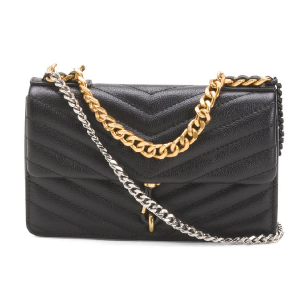 REBECCA MINKOFF Leather Edie Mini Crossbody With Chain Strap